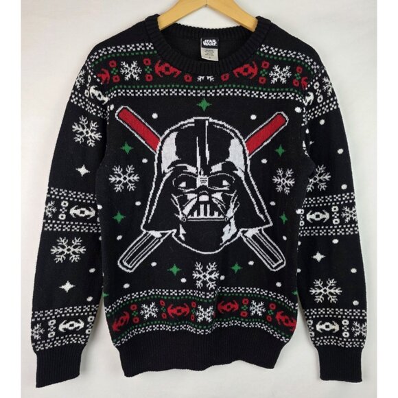 Star Wars Darth Vader Mens Ugly Christmas Sweater Size Small Knit Holiday Top - Picture 1 of 8